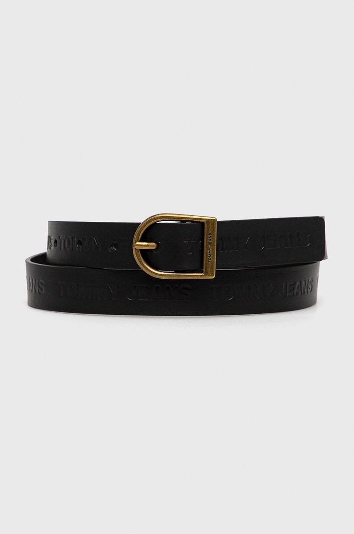 Tommy Jeans Pasek skórzany AW0AW10696.4890 czarny AW0AW10696.4890