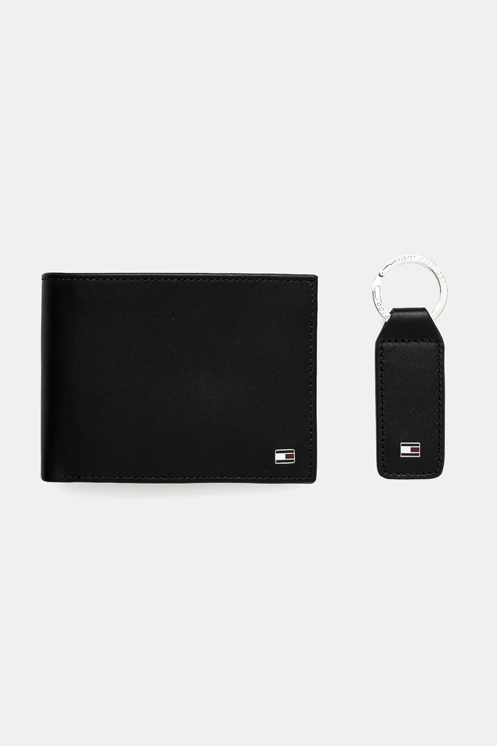 Tommy Hilfiger Kožená peněženka + klíčenka Tommy Hilfiger černá AM0AM07931.4890