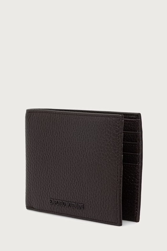 Emporio Armani Zestaw portfel i brelok męski skórzany Y4R222.Y068E brązowy AA00