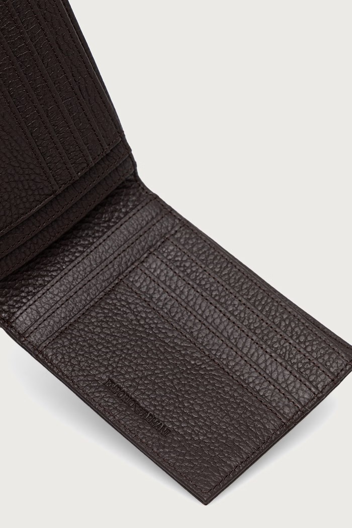 Zestaw portfel i brelok męski skórzany Emporio Armani Y4R222.Y068E brązowy