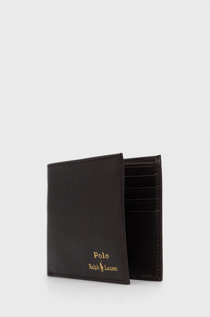 Δερμάτινο πορτοφόλι Polo Ralph Lauren 405803865001 καφέ AW21