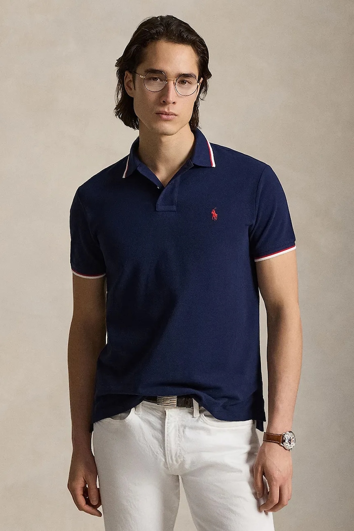 Поло Polo Ralph Lauren гладкий тёмно-синий 710842621003