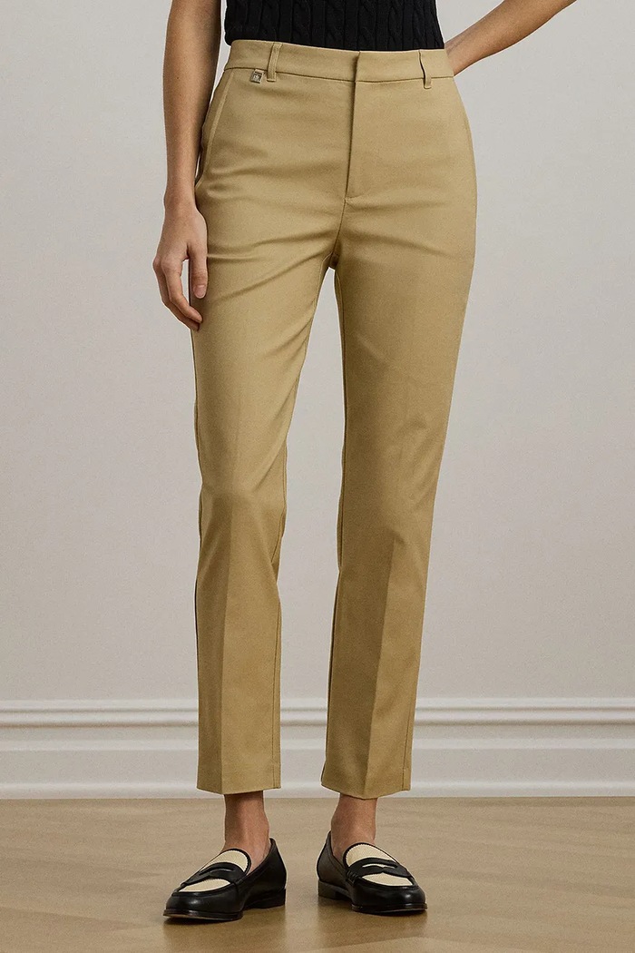 Kalhoty Lauren Ralph Lauren high béžová 200811955006
