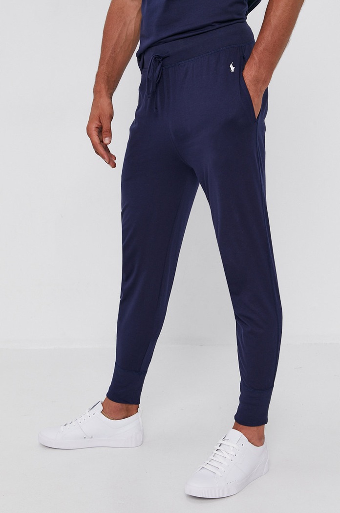 Hlače Polo Ralph Lauren pletivo mornarsko plava 714844763002