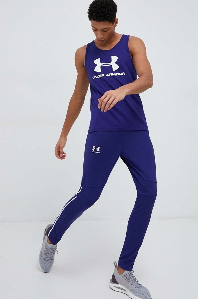 Under Armour spodnie dresowe Pique 1366203 fioletowy AW23