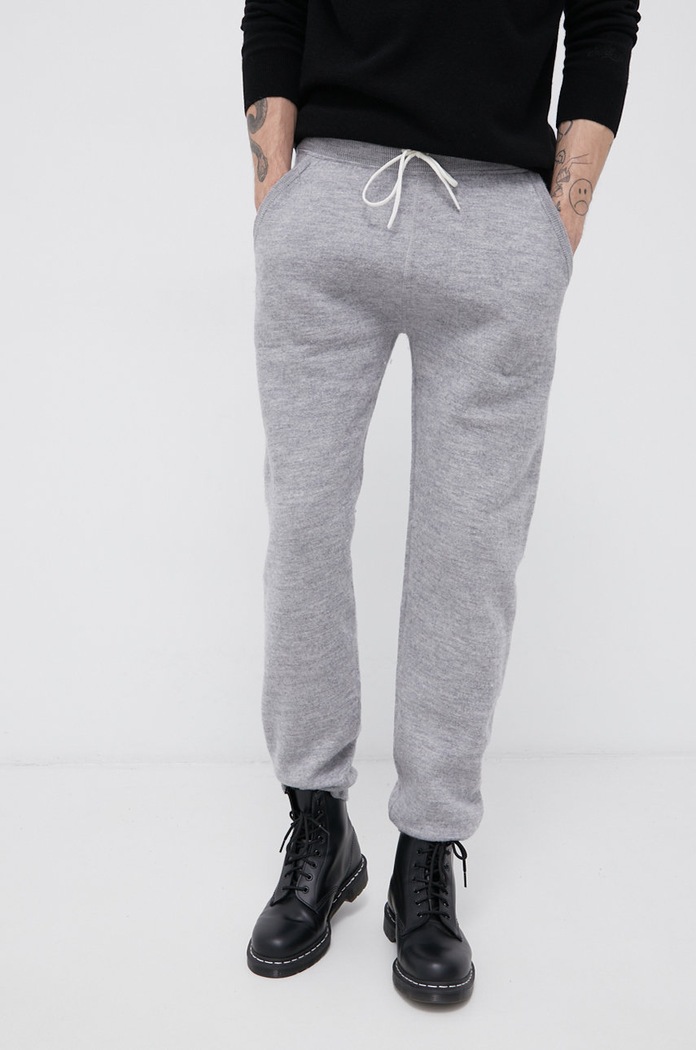 MC2 Saint Barth Pantaloni de lână tricotaj gri JOH0001