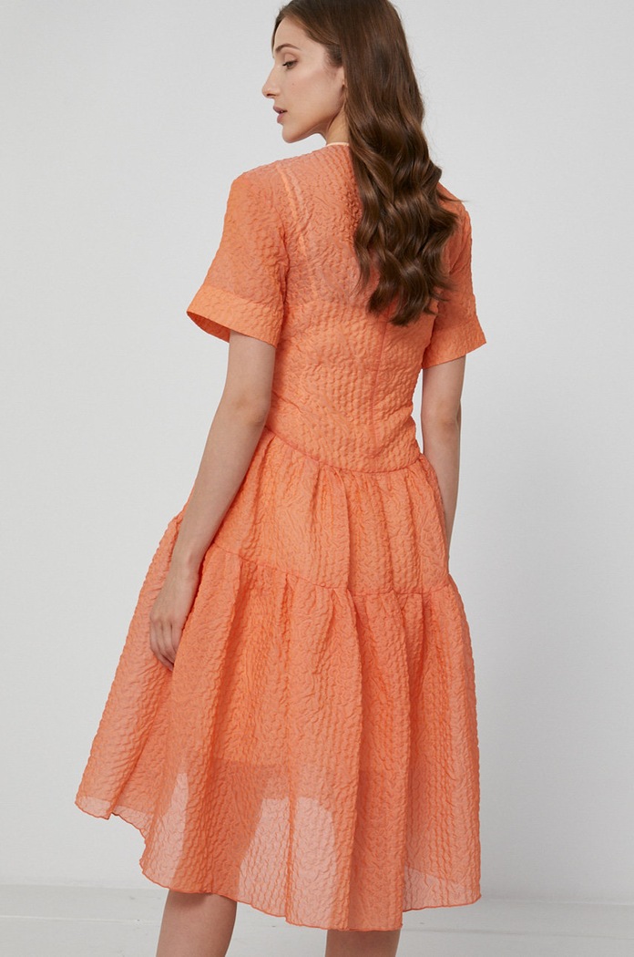 Odzież Victoria Victoria Beckham Sukienka 2321WDR002960A pomarańczowy