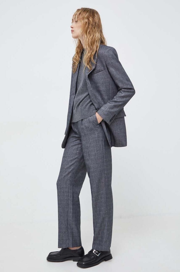 Samsoe Samsoe sweter wełniany Amaris F20400018 szary AA00