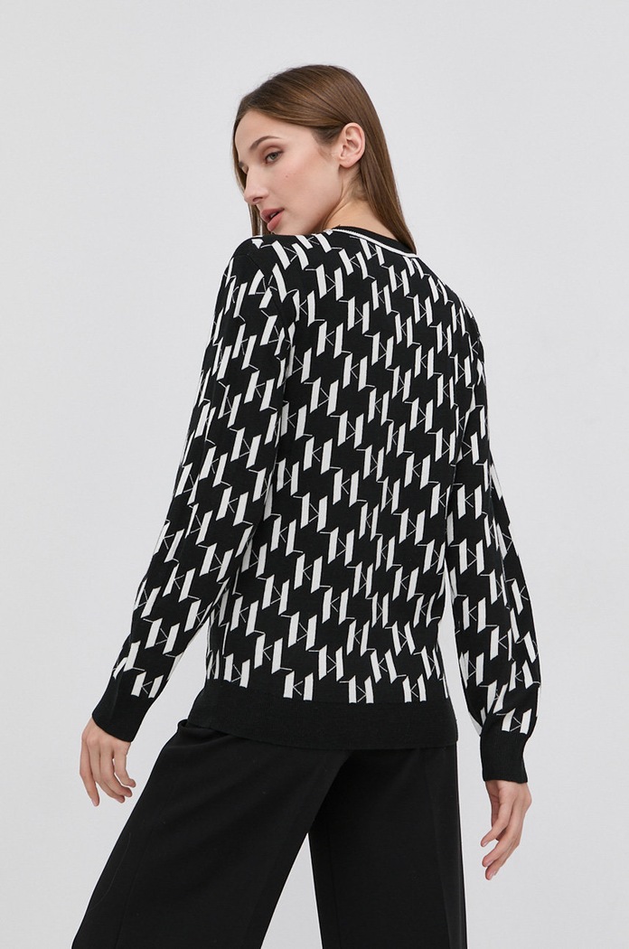 Odzież Karl Lagerfeld Sweter z domieszką wełny 216W2006 216W2006 czarny