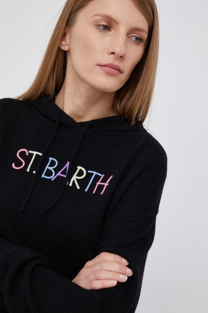 MC2 Saint Barth Sweter wełniany czarny MEG0003
