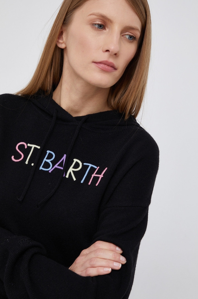 MC2 Saint Barth Sweter wełniany czarny MEG0003