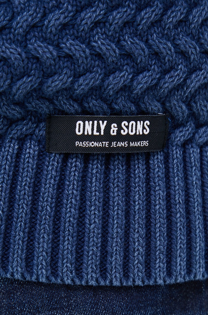 Only & Sons pamut pulóver 22020000 sötétkék