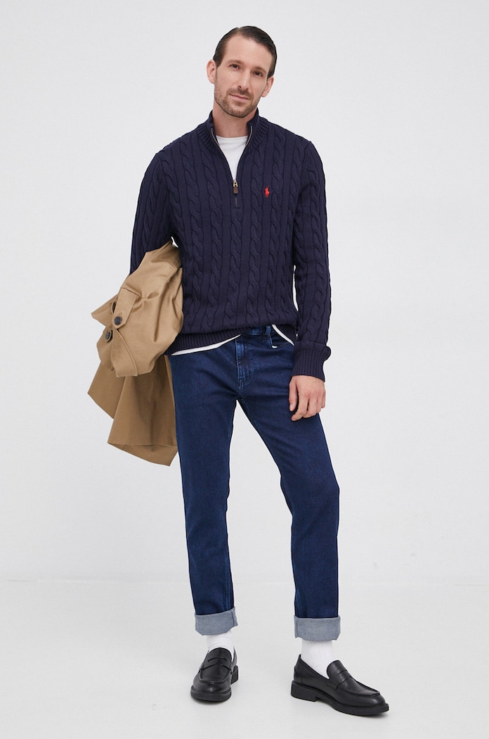 Polo Ralph Lauren - Sweter 710810841001 półgolf granatowy 710810841001