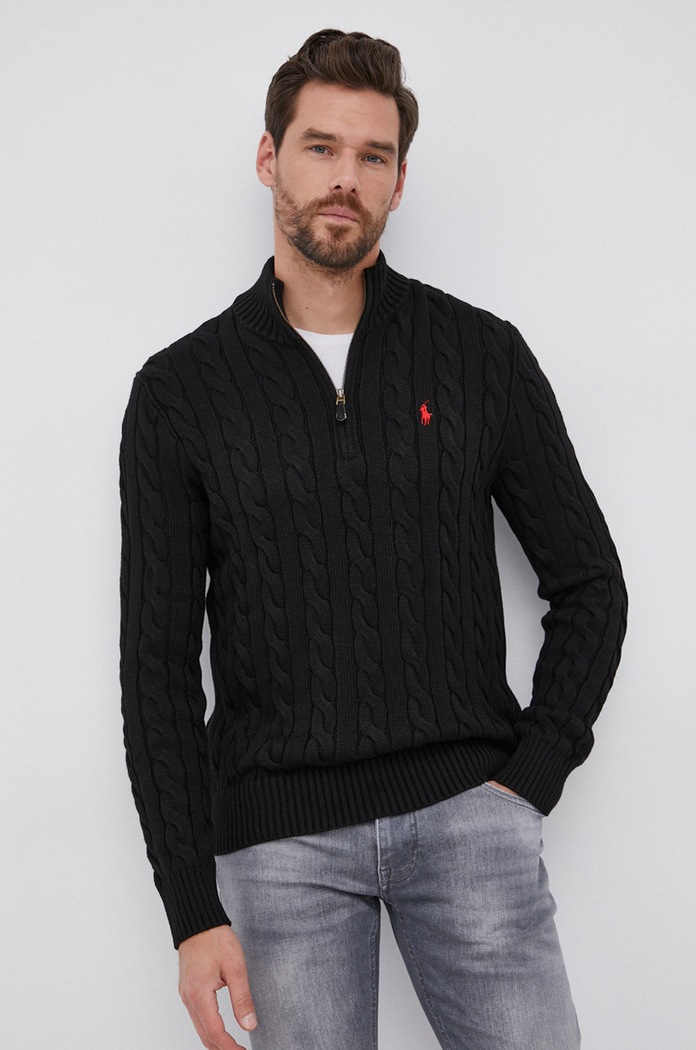 Bombažen pulover Polo Ralph Lauren Drugo črna 710810841006