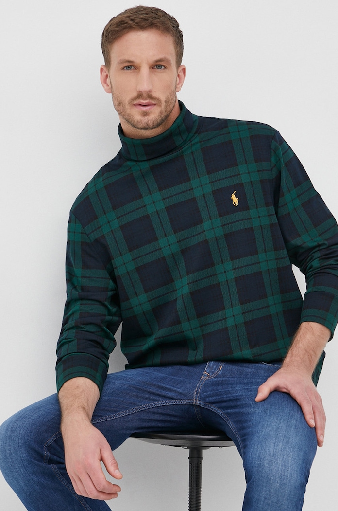 Βαμβακερή μπλούζα με μακριά μανίκια Polo Ralph Lauren εμπριμέ πολύχρωμο 710853204001