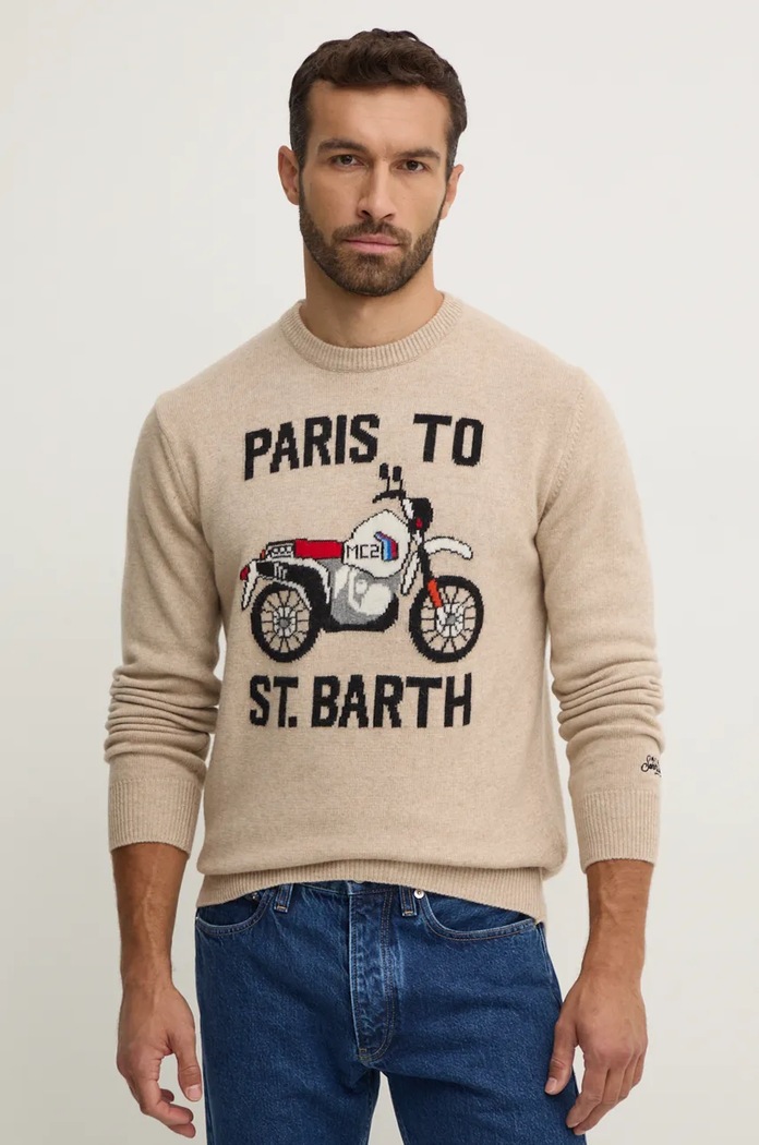 MC2 Saint Barth sweter wełniany beżowy HER0001