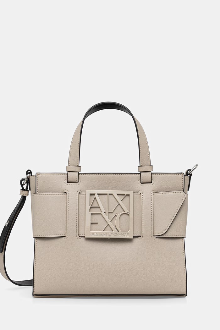 Armani Exchange kabelka dámska z imitácie kože béžová 942690.0A874