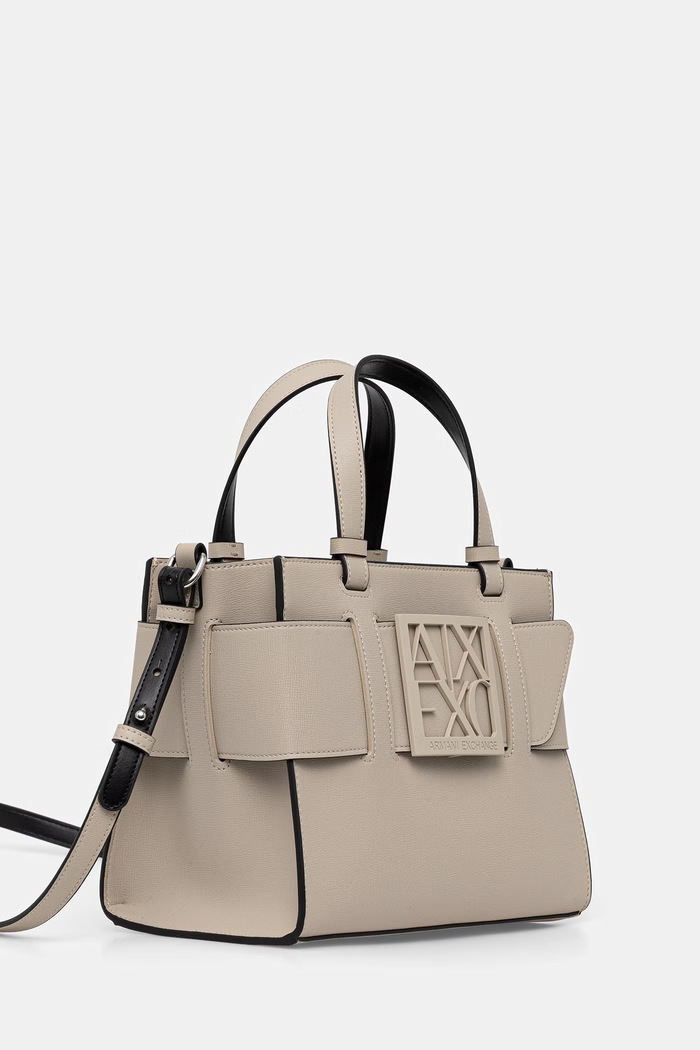 Armani Exchange kabelka dámska z imitácie kože 942690.0A874 béžová SS26