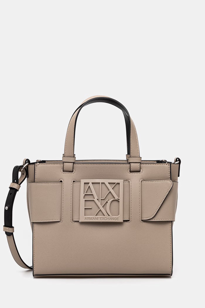 Kabelka Armani Exchange imitácia kože béžová 942690.0A874