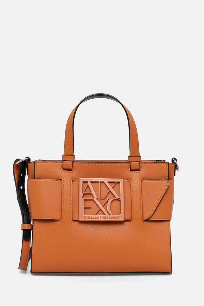 Kabelka Armani Exchange imitácia kože oranžová 942690.0A874
