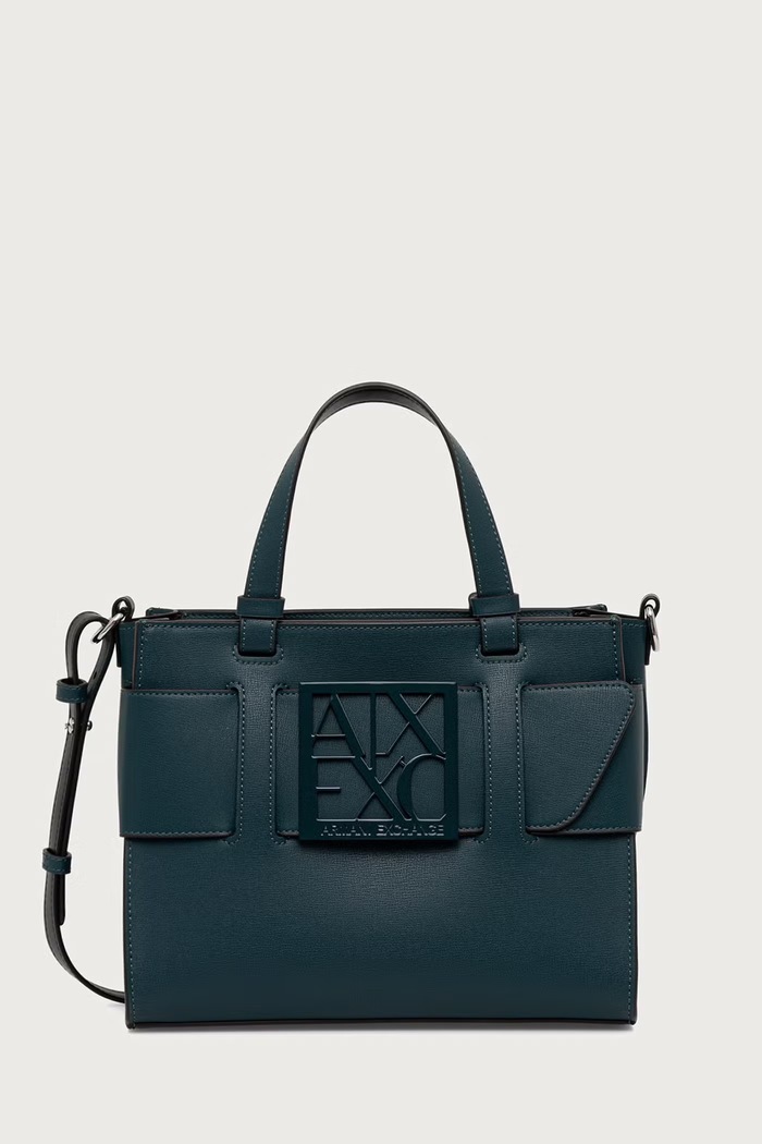 Armani Exchange geantă pentru femei cu imitație de piele turcoaz 942690.0A874