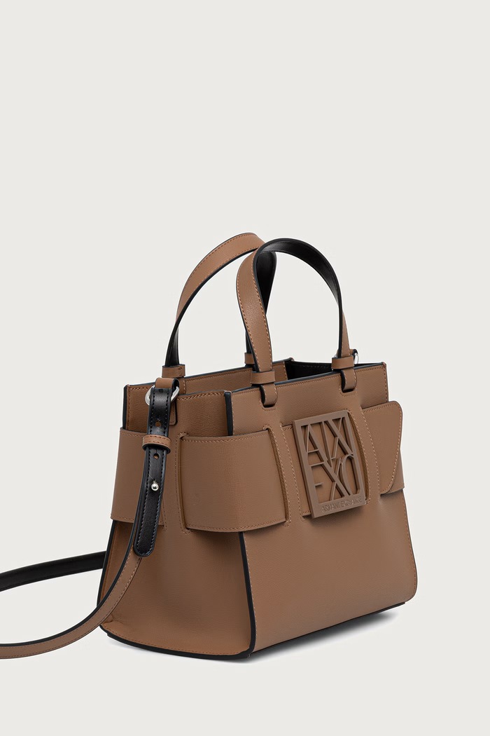 Armani Exchange torebka damska z imitacji skóry 942690.0A874 brązowy SS26
