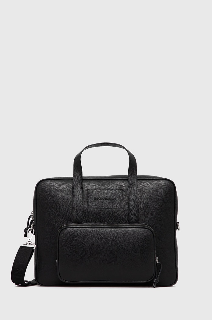 Emporio Armani geantă de piele 38 x 29 x 5 cm uni negru Y4P144.Y068E