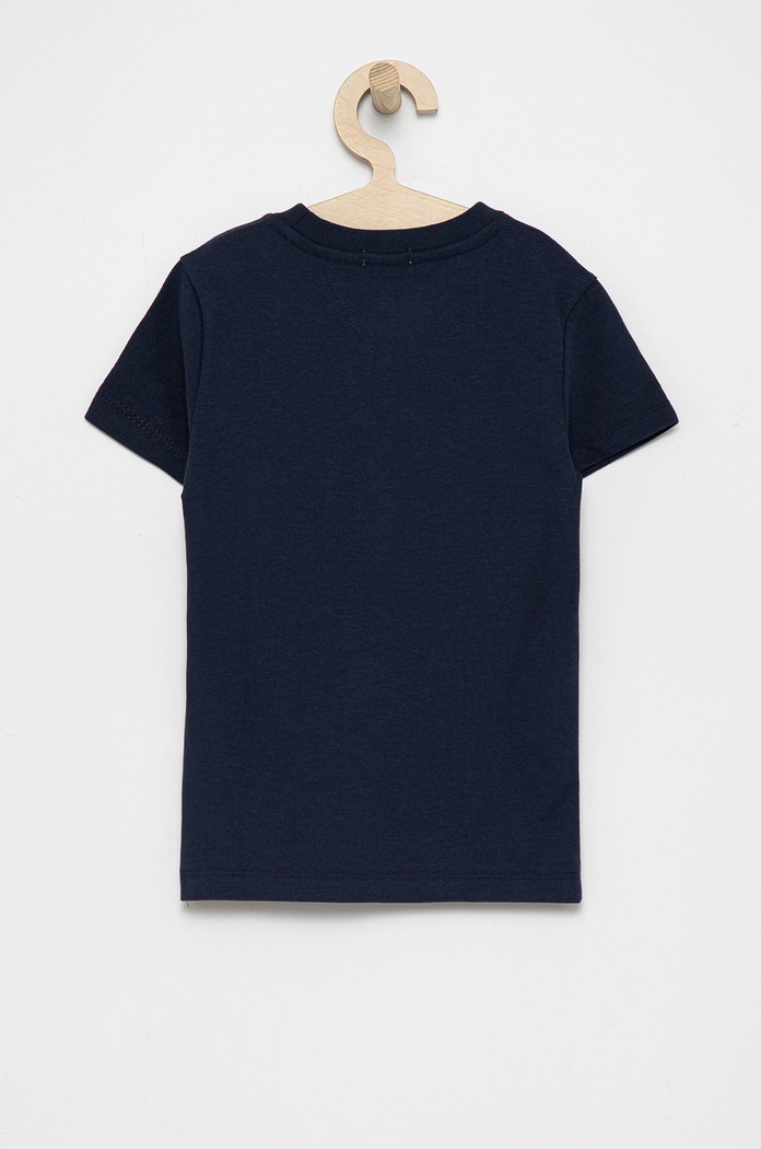 Παιδικό βαμβακερό μπλουζάκι Tommy Hilfiger KS0KS00218.4890 σκούρο μπλε AW21
