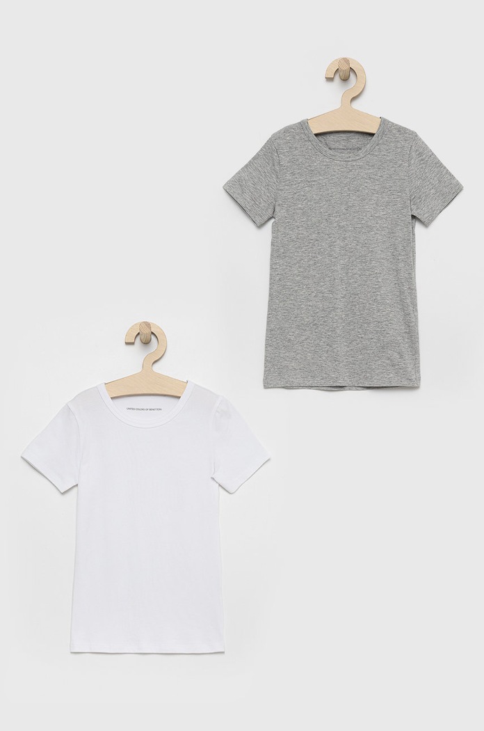 Detské tričko United Colors of Benetton melanž sivá 3MC10M018