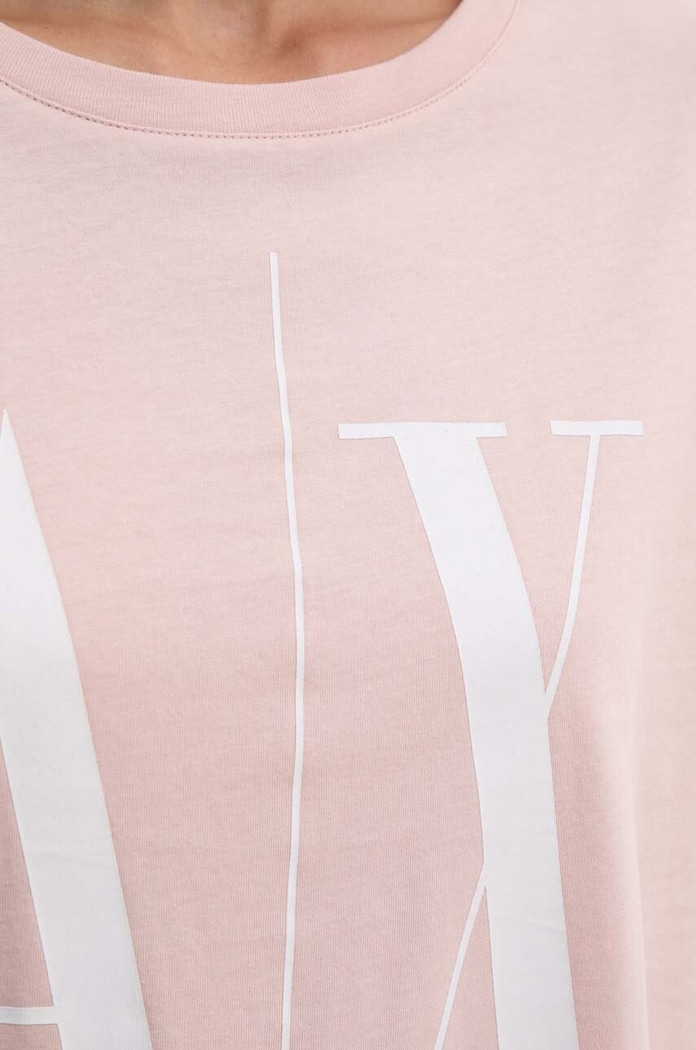 Tricou din bumbac Armani Exchange 8NYTCX.YJG3Z roz