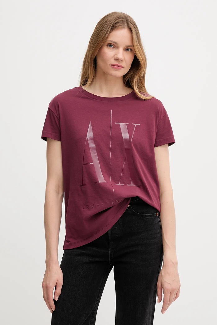 Armani Exchange t-shirt bawełniany bordowy 8NYTCX.YJG3Z