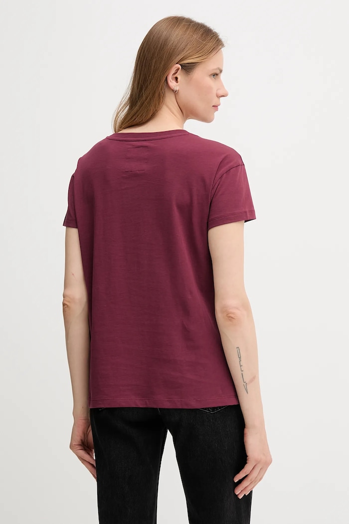 Armani Exchange t-shirt bawełniany 8NYTCX.YJG3Z bordowy AW25