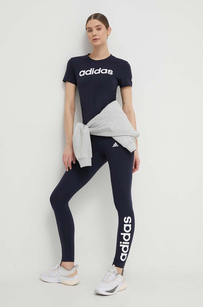 Bavlněné tričko adidas H07833 H07833 námořnická modř AW22