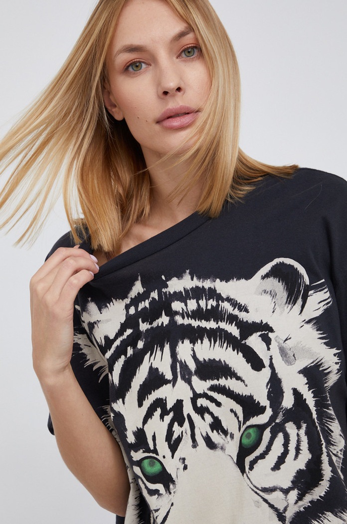 Wrangler T-shirt bawełniany czarny W7R3GFZ06