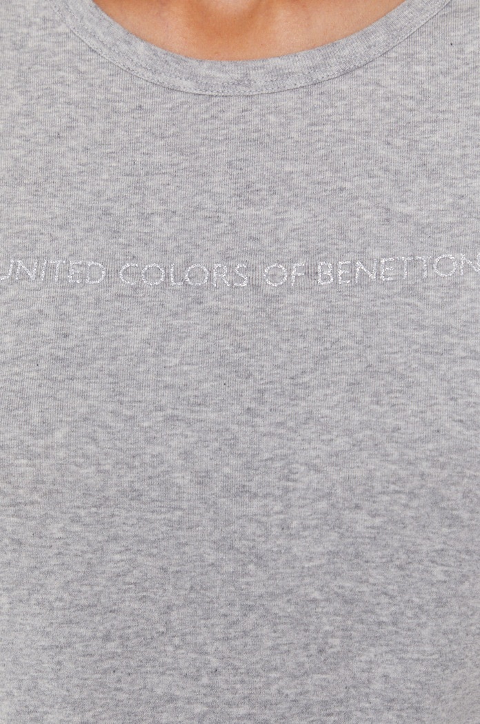 Βαμβακερό μπλουζάκι United Colors of Benetton 3GA2E16A2.501 γκρί