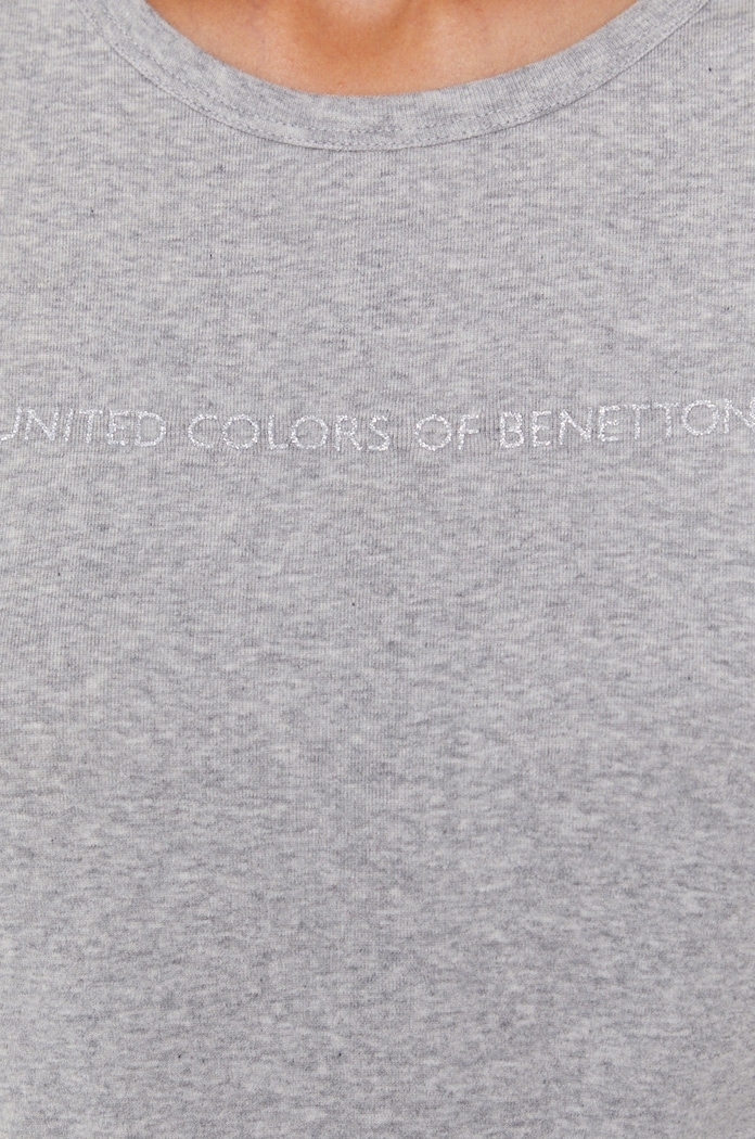 Βαμβακερό μπλουζάκι United Colors of Benetton 3GA2E16A2.501 γκρί