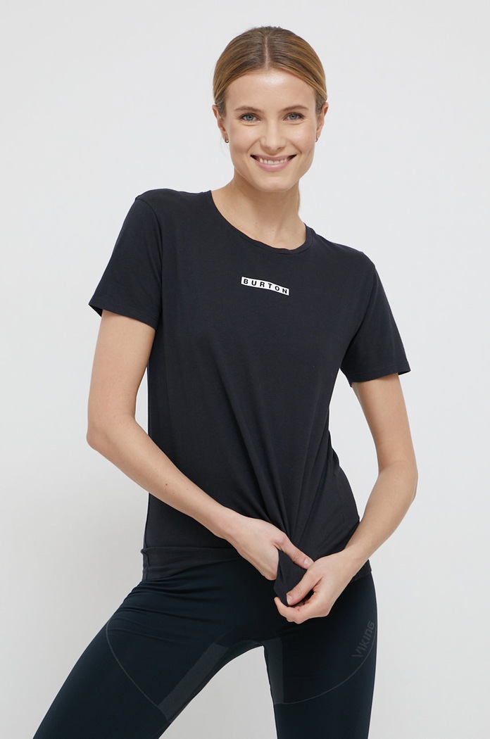 Burton T-shirt bawełniany nadruk czarny 22613101001