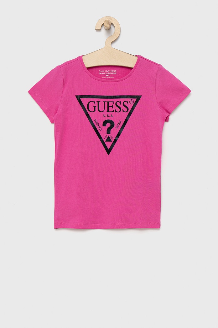 Guess - Детска памучна тениска памук розов K73I56.K8HM0