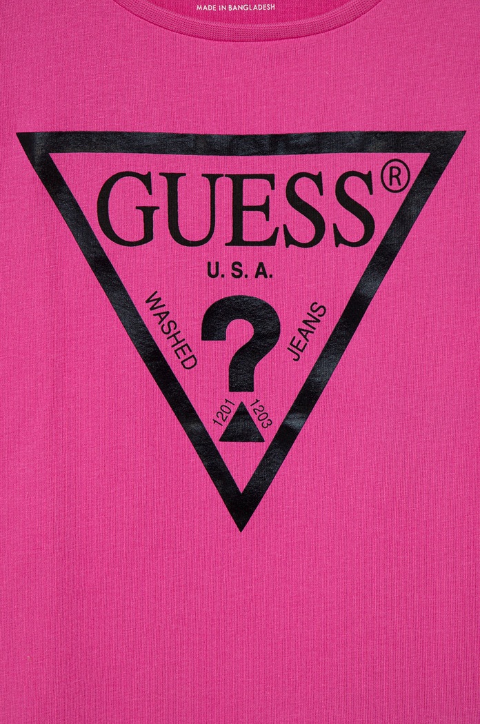 Момиче Guess - Детска памучна тениска K73I56.K8HM0 розов