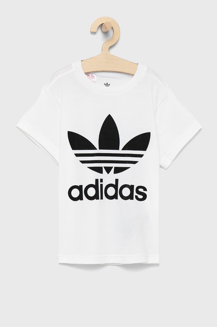 Dětské bavlněné tričko adidas Originals H25246 kulatý bílá H25246