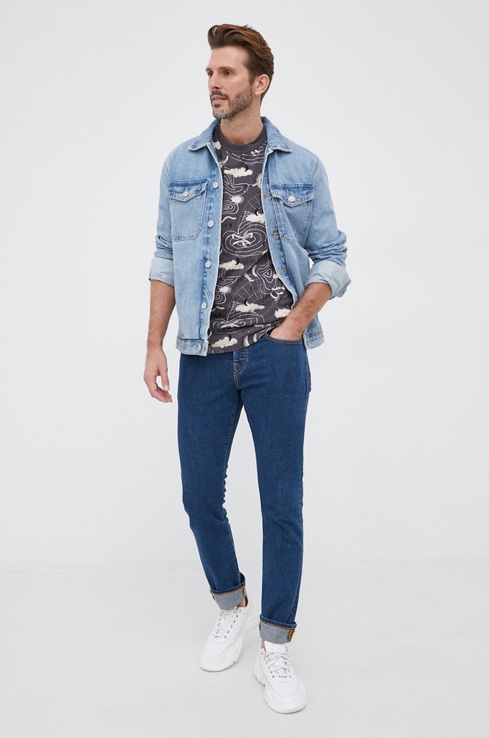 Bavlněné tričko Scotch & Soda 163969 šedá AW21
