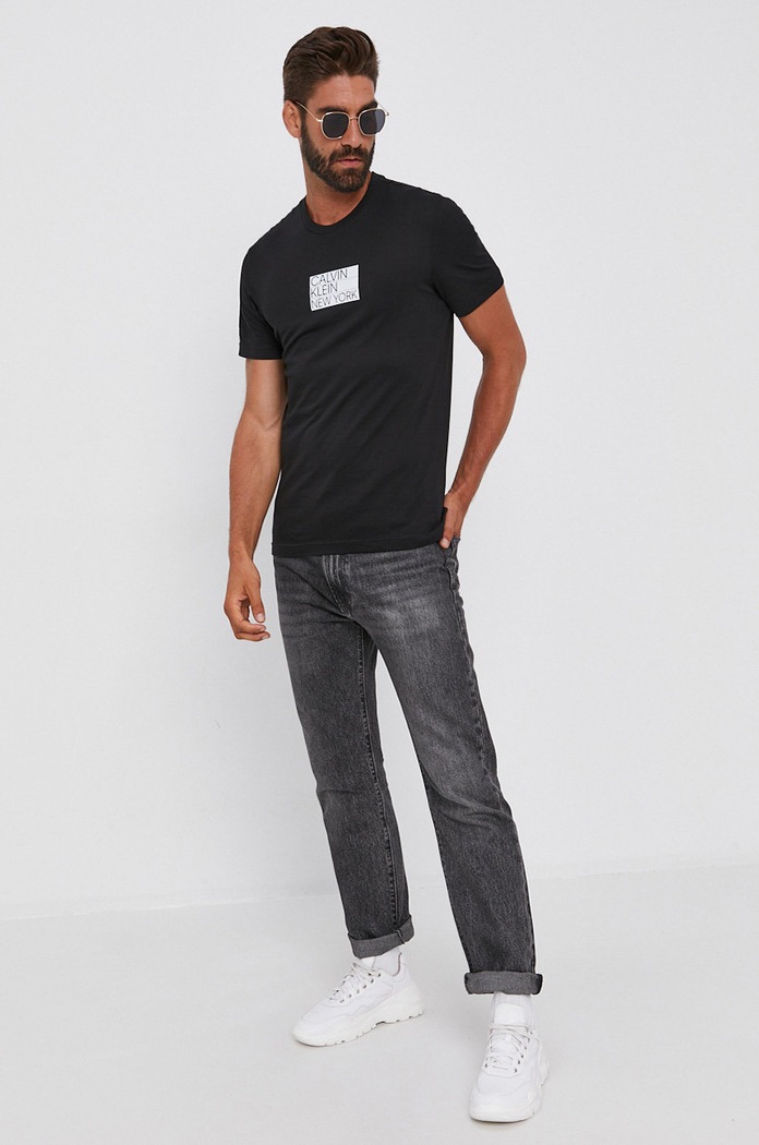 Bavlněné tričko Calvin Klein K10K107309.4890 černá AW21