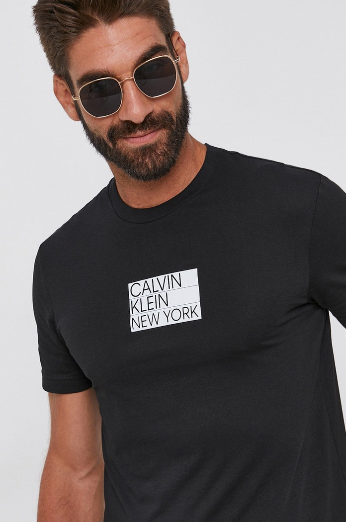 Bavlněné tričko Calvin Klein černá K10K107309.4890