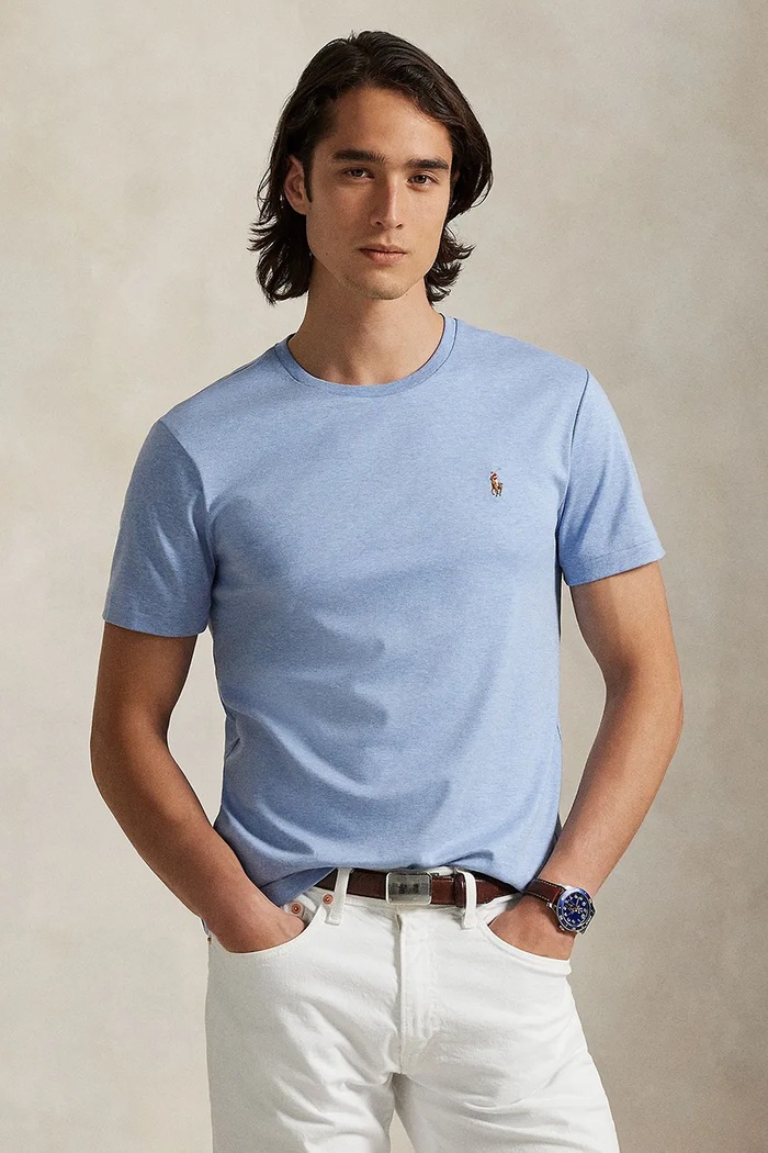 Polo Ralph Lauren t-shirt in cotone cotone blu 710740727017