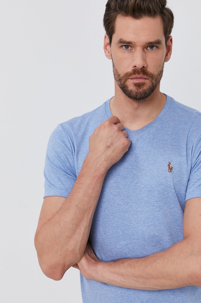 Bavlnené tričko Polo Ralph Lauren modrá 710740727017