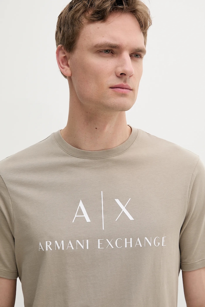 Îmbrăcăminte Armani Exchange tricou din bumbac 8NZTCJ.Z8H4Z bej