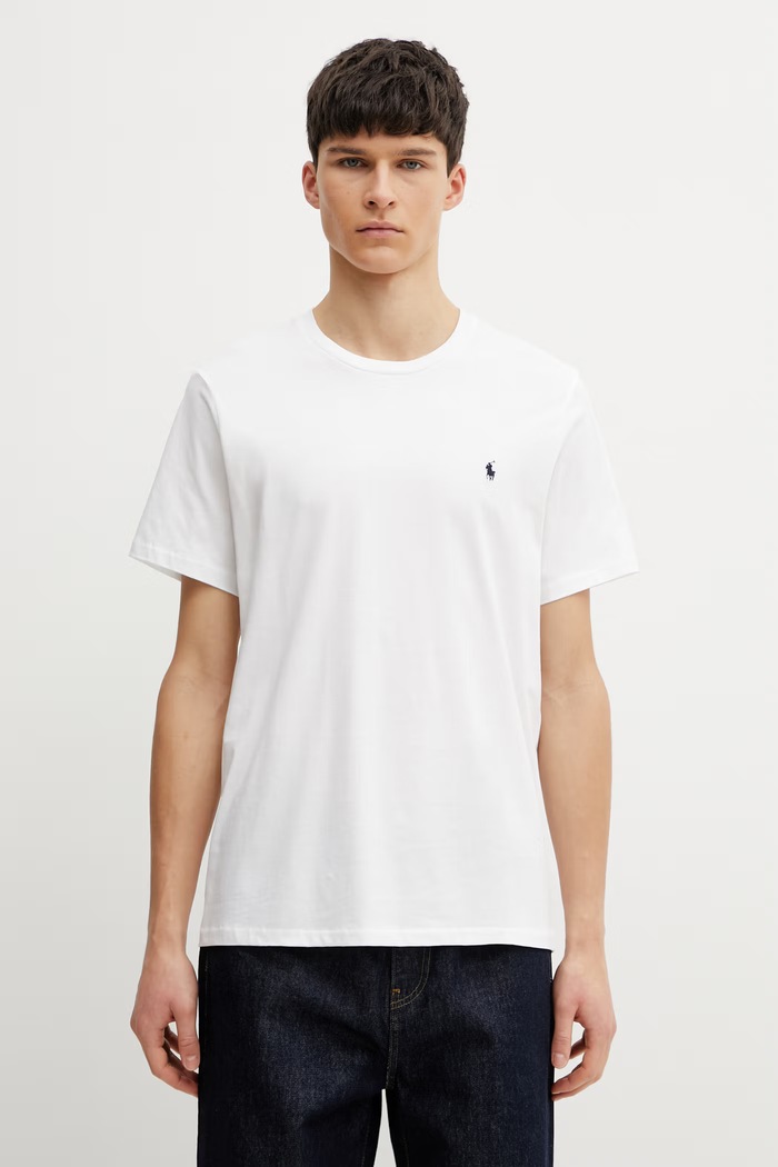 Памучна тениска Polo Ralph Lauren стандартна бял 714844756004