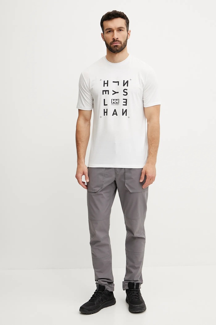 Kratka majica Helly Hansen SKOG RECYCLED GRAPHIC 63082 bela SS26