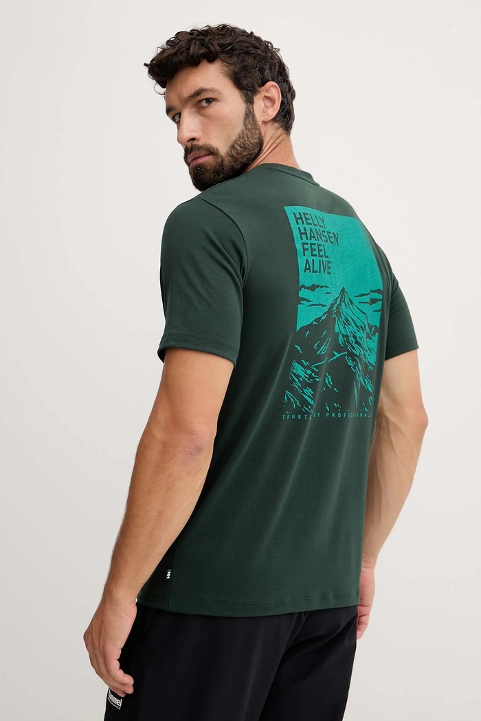 Tričko Helly Hansen SKOG RECYCLED GRAPHIC zelená 63082