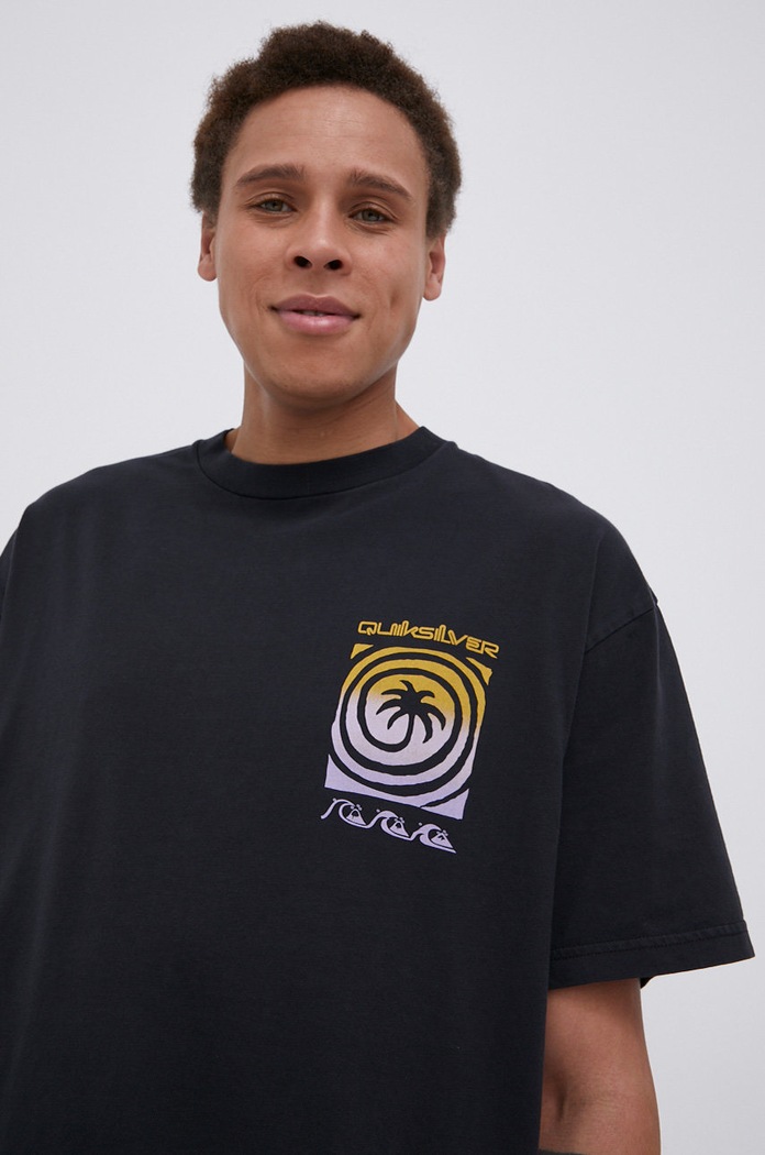 Bavlnené tričko Quiksilver čierna EQYZT06560
